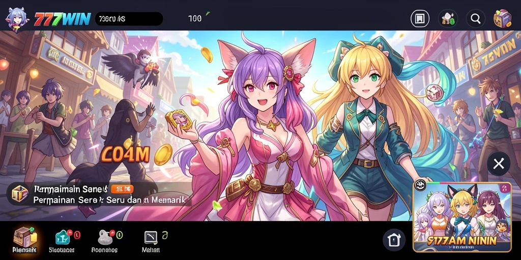Tangkapan layar utama 777WIN menampilkan aksi seru dalam dunia Anime.