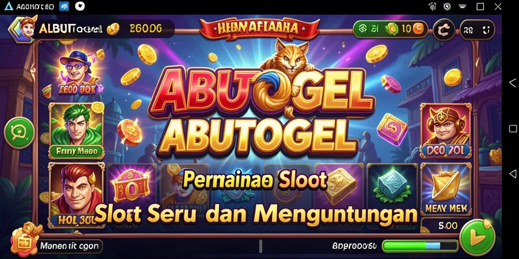 Screenshot utama ABUTOGEL menampilkan gameplay slot yang menyenangkan.