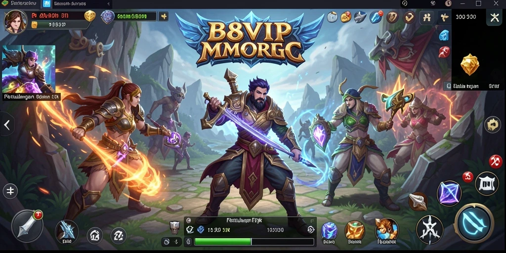 Tampilan mendebarkan dari petualangan MMORPG di B8VIP.