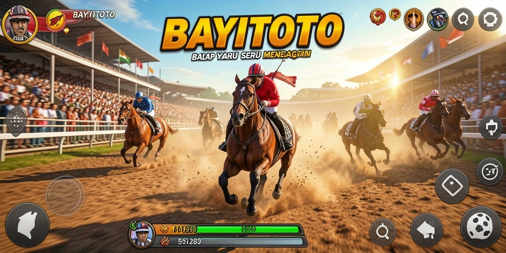 Screenshot gameplay tersebut menampilkan balapan yang penuh aksi dan kecepatan.