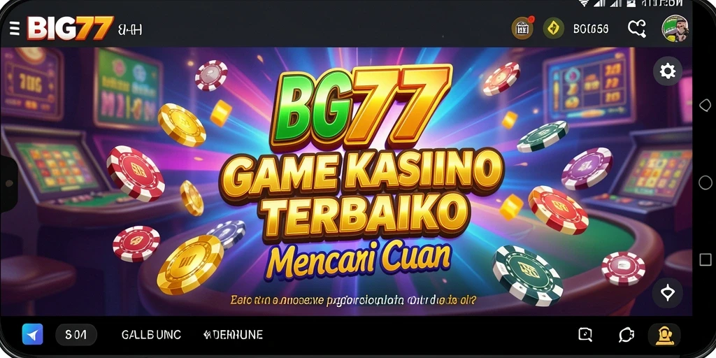 Tampilan gameplay seru dan mengasyikkan di BIG77 Kasino.