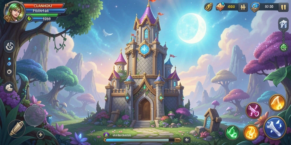 Tampilan dinamis dari gameplay menara dalam CUANHOKI.