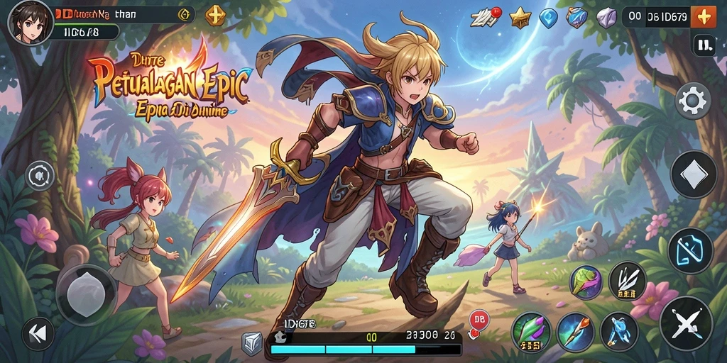 Tampilan gameplay menarik dengan karakter Anime ikonik.