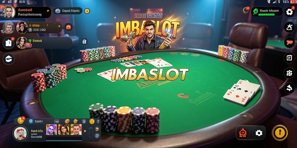 Tampilan gameplay IMBASLOT yang mendebarkan dan penuh aksi poker.