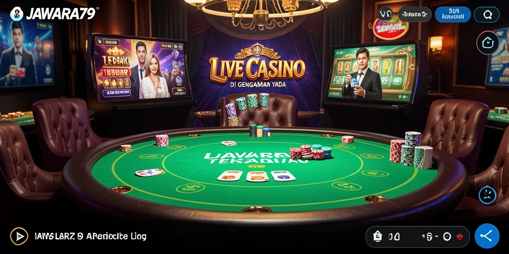 Tampilan gameplay Live Casino yang mendebarkan di JAWARA79.