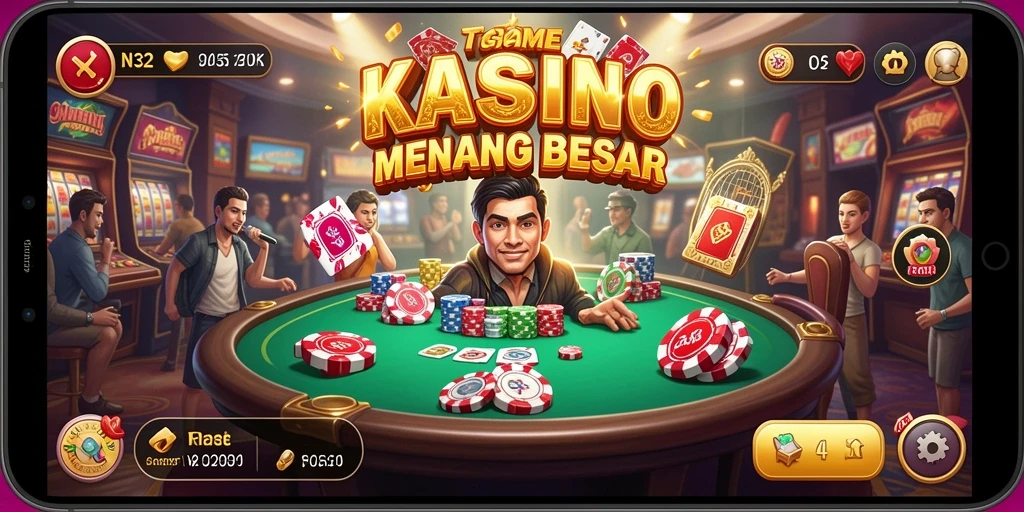 Screenshot utama N32 menunjukkan momen seru bermain di kasino.