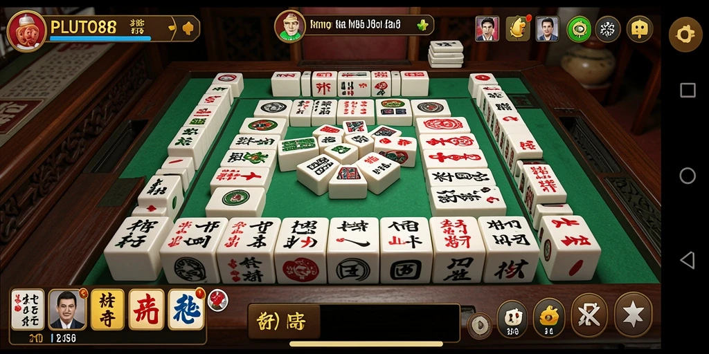 Screenshot utama PLUTO88 yang menunjukkan gameplay Mahjong yang mengasyikkan.